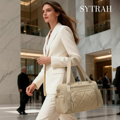 SYTRAH Gym Bag for Women, Duffle Sport Purse for Travel & Dance Khaki - color: Yellow(No shoe compartment)