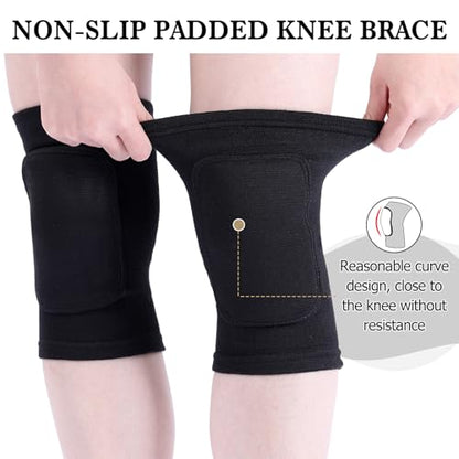 Eurzom 3 Pairs Dance Knee Pads Women Non-Slip - color: black, gray, skin color