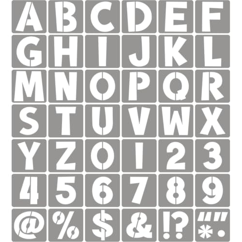 7 Inch Letter Stencils for Painting - 42 Pack Alphabet Letter and Number Stencil Templates with Signs for Painting, Reusable Letters Numbers Stencils for Chalkboard Wood Crafts & Wall Decor - size: 7 Inch