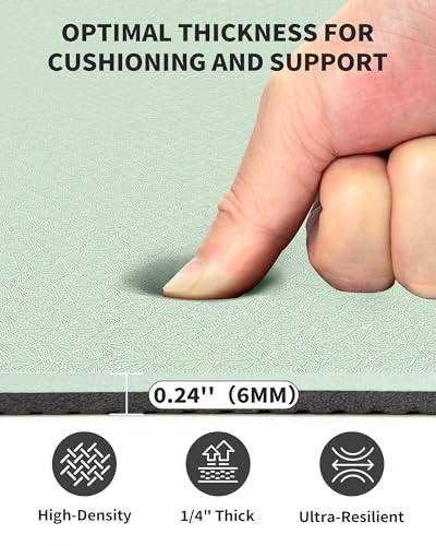 CAMBIVO 72''x48'' Large Yoga Mat, Extra Thick TPE Workout Mat - color: MINT GREEN, size: 6mm