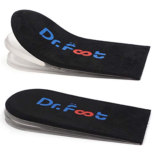 Dr.Foot Adjustable Orthopedic Heel Lift Inserts, Height Increase Insole for Leg Length Discrepancies, Heel Spurs, Heel Pain, Sports Injuries, and Achilles tendonitis (Black, 3 Layers) - color: Black, size: 3 Layers: Small-Women's 4.5-9.5|Men's 6-8.5