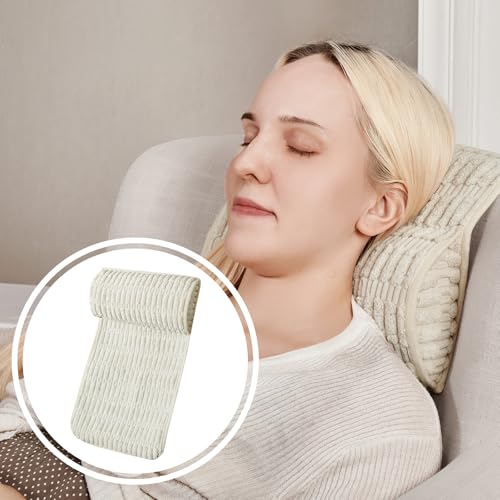 WdFour Headrest Memory Pillow, Support Cushions for Neck, Back or Leg for Sofas, Recliners, Office Chairs, Massage Chairs for Neck Pain Relief and Cervical Support. (Cream, 13" Wx5.5 Hx3 D, 1PC) - color: Cream, size: 13"Wx2.7"D