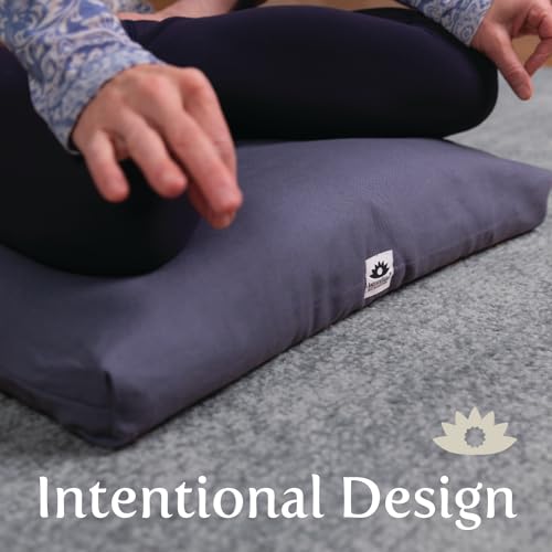Zabuton, Eclipse line, Buckwheat Filled Meditation Cushion, 23" x 23" - color: Burgundy