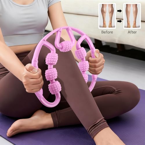 Pilates Essentials Kit for Women, 14 Pcs Pilates Equipment for Home Workouts with Yoga Circle Ball Ring, 5 Resistance Bands,Pedal Puller Resistance Band - color: Purple