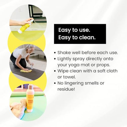 Yoga Mat Cleaner Spray – Spa-Like Scent | Eco-Friendly Formula | Neutralizes Sweat & Odor | Helps Protect Your Mat | 8 oz | Plant-Based, Made in USA | Body By Yoga