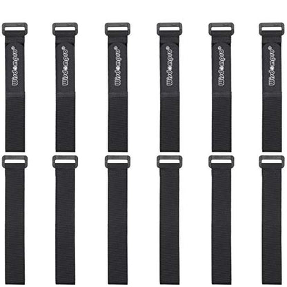 Wisdompro 12 Pack 1 x 12 Inch Long Hook and Loop Tie Down Straps Heavy Duty - size: 1 x 12 Inch, 12 Pack