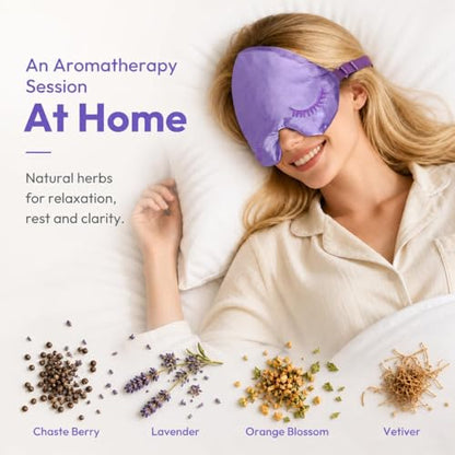 Weighted Eye Mask, Blackout Sleep Mask with Lavender Herbal Filling, Satin Eye Pillow for Migraine Relief, Meditation, Relaxation & Stress Relief for Women
