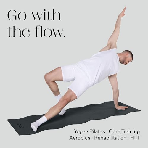 Bala Yoga Mat for Home Gym, Non-Slip Exercise Mat for Home Yoga - color: Charcoal, style: Wavy Mat - 5mm