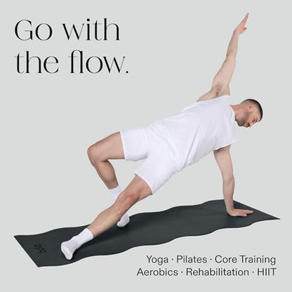 Bala Yoga Mat for Home Gym, Non-Slip Exercise Mat for Home Yoga - color: Charcoal, style: Wavy Mat - 5mm