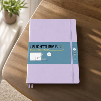 Leuchtturm1917 - Master A4 Hardcover Sketchbook (Lilac) - 112 Pages of 150g/m² Paper | 112 pages, thread binding, acid-free, folding case, lilac, drawing card, developed in Germany - color: Lilac, size: Master (A4+)