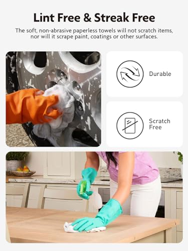 Fantasticlean Microfiber Cleaning Cloth Roll- 40 Sheets, 12" x 12" (White) - color: White, size: 40 pack