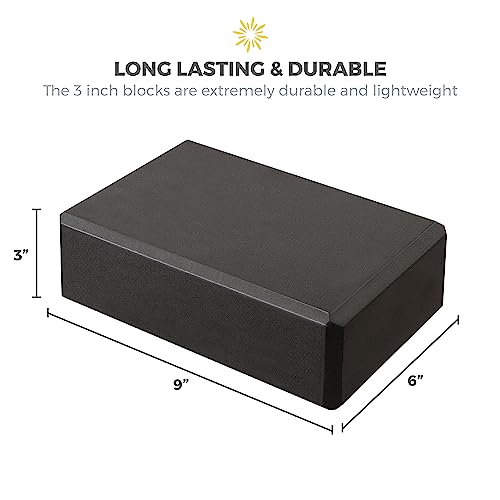 3in Yoga Blocks Bulk, 10 Pack, 3x6x9in - color: Black
