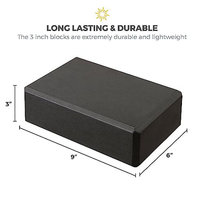 3in Yoga Blocks Bulk, 10 Pack, 3x6x9in - color: Black