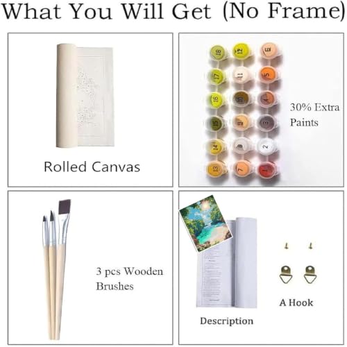 ZRIZQ Landscape Paint by Numbers Kit for Adults Beginner,Beach,16x20 | Full set with rich paints,wooden brushes,rolled canvas.Calming activity.Beginner friendly.Just open and paint. - color: 16"X20"Rolled Canvas-Beach 4