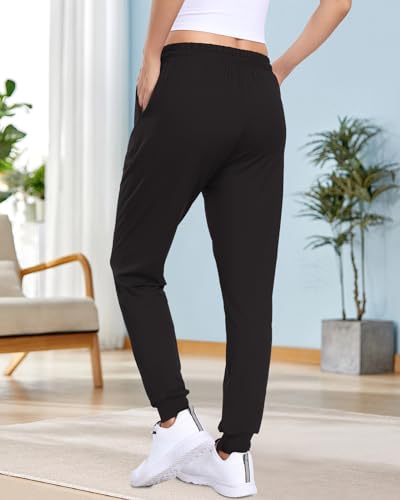 3Pack Joggers for women, Women sweatpants with pockets lounge casual pants - color: Black/Black/Black, size: Small-Medium