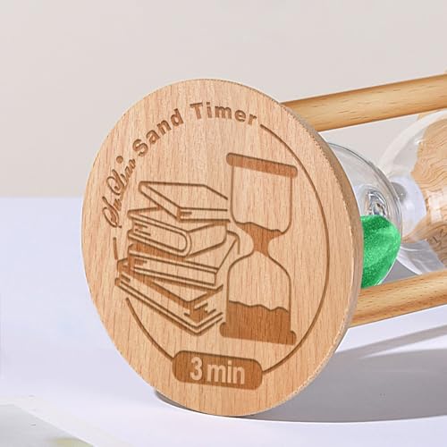 SuLiao Wooden Sand Timer 3 Minute Hourglass, Wood Turquoise Sand Clock, Small Watch 3 Min Timer, Hour Glass Sandglass for Home, Reloj De Arena, Office, Decorative, Game, Classroom - color: Green, size: 3 Min