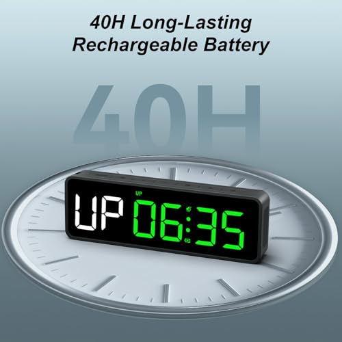 Acedeck Portable Gym Timer Clock: Fitness Digital Clock with Strong Magnet - color: Green+black