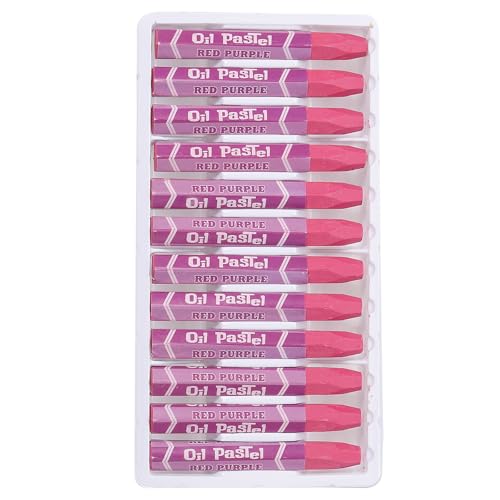 PATIKIL Fuchsia Purple Oil Pastels, 12Pcs Soft Oil Crayons Vibrant and Creamy Pastels Stick Art Supplies for Art Painting Drawing Blending Graffiti for Artists Beginners - color: Fuchsia Purple