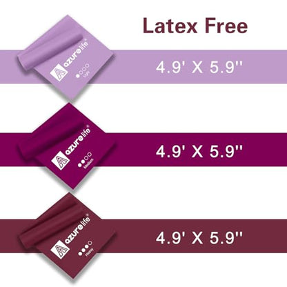 A AZURELIFE Flat Resistance Band Set (3 Pieces Total) Exercise Bands and Premium Stretch Strap with Loops
