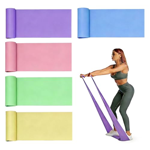 Resistance Bands Long Non-Latex Elastic Stretch Bands Work Out Band for Working Out Women or Men, Exercise Bands Set Yoga, Pilates, Gym, - color: 5 Colors-15lb, size: 6.5ft