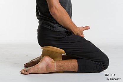 Meditation Bench IKUKO, Travel Yoga Stool, Walnut, High Height | BLUECONY Original Travel Version With Bag, Seiza Stool Locally Handmade, Wooden Kneeling Yoga Bench, High 8" (20cm) - color: Dark Walnut, size: High Height (8 inches)