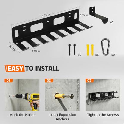 Multi-Purpose Gym Equipment Storage Rack Wall Mount for Home Gym
