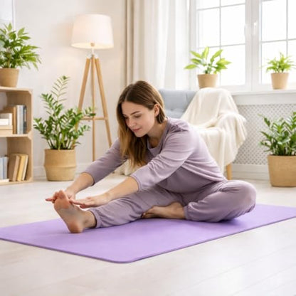 WHITECLOUDZ Yoga kit, 7-Piece Yoga Mat Set for Home Workouts, Thick Yoga Mat, Yoga Blocks, Strap, Yoga Towels & Carrying Bag, Exercise Mat with Yoga Equipment for Women & Men, Enhance Yoga Practice - color: Purple