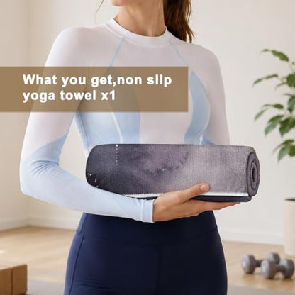 Yoga Mat Towel, Hot Yoga Towel High-Definition Pattern, Machine Washable with Ultra-Absorbent Yoga Towels for Hot Yoga Non Slip for Fitness, Exercise, Pilates, 72 x 27 in, Moon - color: Moon