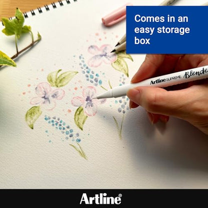 Artline SUPREME Brush Pens | AP Certified Safe for Kids | Blur Resistant Ink | EPFS-F | Flexible Brush Nib Creates Unique Wide & Fine Lines | Assorted Botanical 7-Pack - size: 7-Pack Botanical