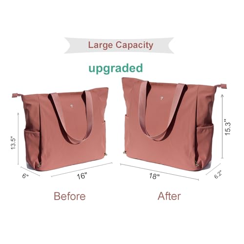 ESVAN Yoga Mat Bag Yoga Tote Carrier Shoulder Bag Carryall Tote for Office,Yoga,Pilates,Travel,Beach and Gym - color: Aa Brown Pink