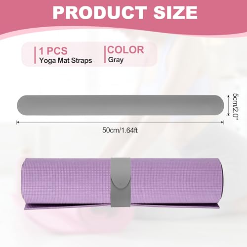 Yoga Mat Strap Slap Band, One Snap Yoga Mat Slap Band for Keep Mats Tightly Rolled Exercise Mat Sling Holder - color: Gray