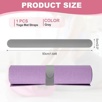 Yoga Mat Strap Slap Band, One Snap Yoga Mat Slap Band for Keep Mats Tightly Rolled Exercise Mat Sling Holder - color: Gray