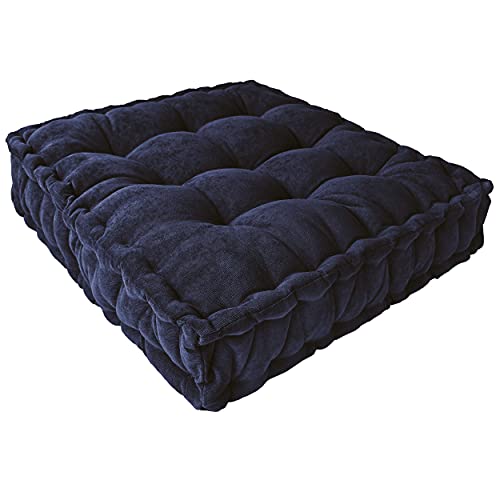 Verpert Floor Pillow 25x25 Inch Square Meditation Cushion Floor Seating for Adults Oversized Tufted seat Cushion Reading Nook for Kids, Yoga Meditation Pillow for Sitting on Floor (Navy) - color: Navy