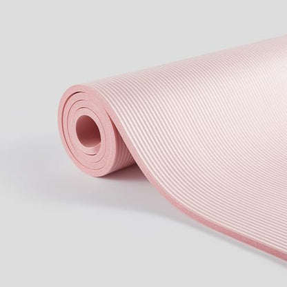 Phoenix Fitness NBR Yoga Mat - 15mm Extra Thick Exercise Mat with Carry Strap - Non Slip Yoga Mat for HIIT, Exercise & Pilates for Men and Women - Black or Pink - color: Pink