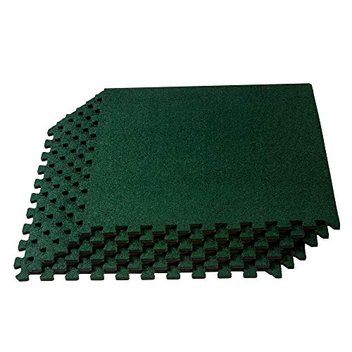 We Sell Mats 3/8 Inch Thick Interlocking Foam Carpet Tiles Durable Carpet Squares Anti Fatigue Support for Home Office or Classroom Use - color: Hunter Green, style: 100 Square Feet (25 Tiles)