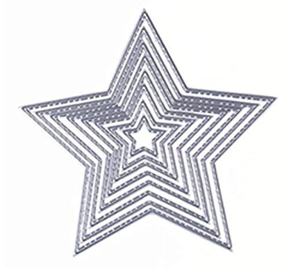 8 Stars Metal Cutting Dies Pentagram Frame Dies for Card Making Handmade Scrapbook Album Paper Embossing Tool - style: Five-pointed Stars
