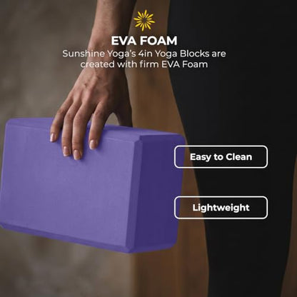 Bulk 4in Foam Yoga Blocks, 6 Pack - color: Purple