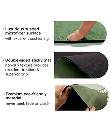 Knsbk Large Round Yoga Mat 4.6'X3.5mm for Exercise Premium Extra Thick, Ultra Comfortable, Non Slip, Meditation Mat - color: green blossom