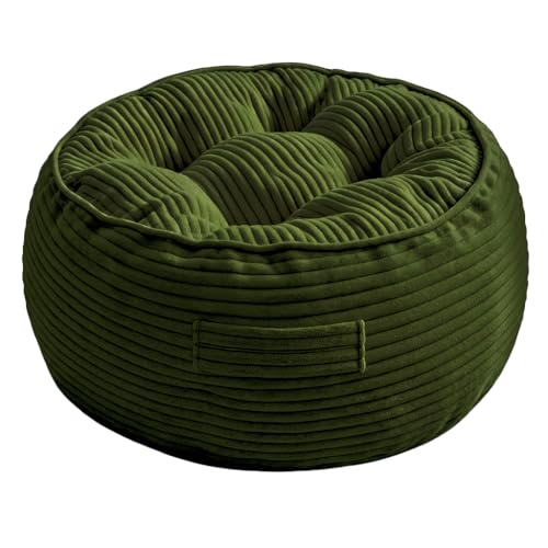 11" Washable Round Floor Pillow for Adults Thick Meditation Cushion for Sitting Large Yoga Pillows on Floor Ottoman to Elevate Leg for Tatami Living Room,22x22 Inch, Green - color: Green