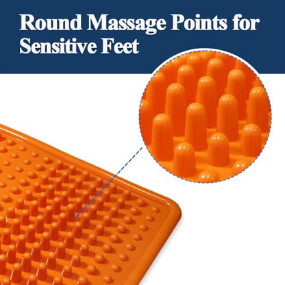 Fenzer Foot Massager Mat, Acupressure Relaxation Reflexology Mat for Plantar Fasciitis, Heel, Arch Pain & Stress (Orange) - size: 13.75" x 10.5" x 1"