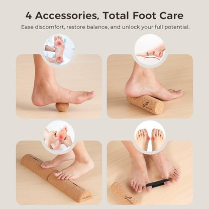 Sportneer Cork Balance Board, Foot and Ankle Strengthener Kit | 4-in-1 Foot Massage & Balance Trainer Set for Foot Pain Relief, Physical Therapy, Arch Training, Improve Balance & Stability