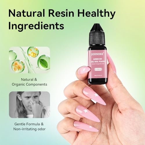 JODSONE 20Pcs Airbrush Gel Nail Polish Set for Nail Gradients No Dilution | 20 Colors Black White Pink Fine Mist Nail Gel Nail Polish DIY Various Patterns Nail Art Nail Art Design Salon Kit Girls Gift - color: Airbrush-2