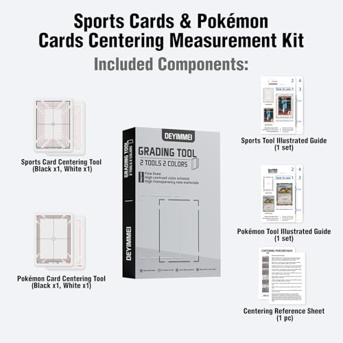 Deyimmei Card Centering Grading Tool, Professional Precision Tool for Anime Collectible & Sports Cards (Two Full-Color Illustrated Instructions)