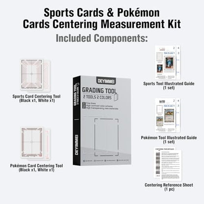 Deyimmei Card Centering Grading Tool, Professional Precision Tool for Anime Collectible & Sports Cards (Two Full-Color Illustrated Instructions)