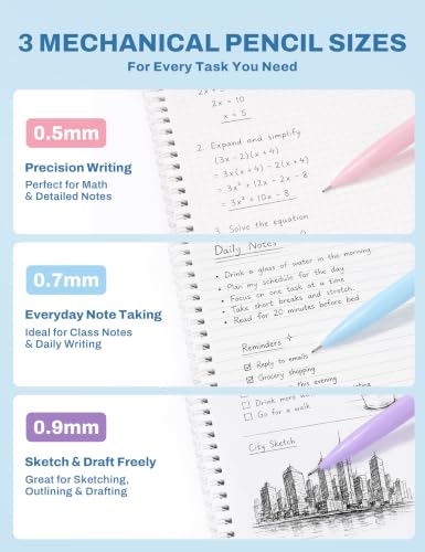 SUNEE Pencil Case with Supplies, 35PCS Aesthetic Stationery Set with Pastel Highlighters, Black Gel Pens, Mechanical Pencils & Refills, College School Supplies for Students and Girls, Blue - color: Blue, style: 35 Pack