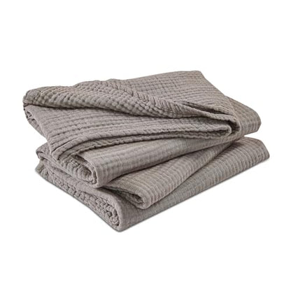 EMME Cotton Muslin Large Throw Blanket Couch Breathable Gauze Soft Lightweight Bed Blankets Adults (Heather Brown, 50"x70") - color: 05 - Brown, size: Large Throw (50" X 70")