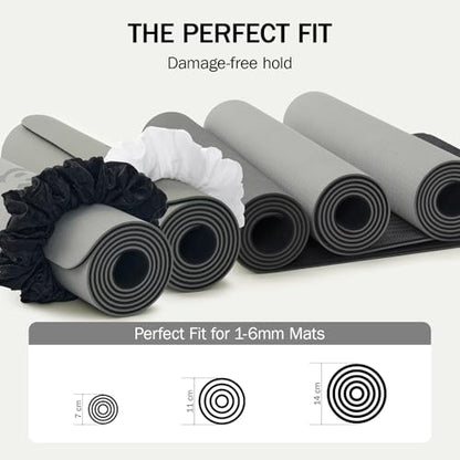 Slim Panda Yoga Mat Scrunchie,Style & Cute Mat Holder,Stretchable Velvet Fabric Fit All Standard Yoga Mats (mat not included) - color: White