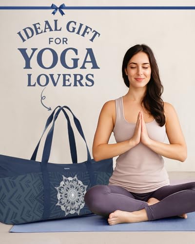 Gonex Yoga Mat Bag, Extra Canvas Gym Bag with Waterproof Pocket Metal Zipper, Fits Mat & Blocks, Stylish Yoga Mat Carrier for Women, Ideal for Yoga, Pilates, Workout, Travel - color: Blue