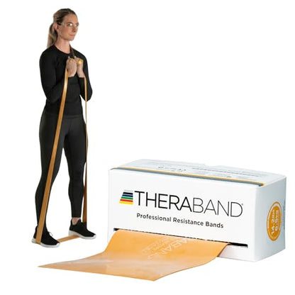 THERABAND Resistance Band, Exercise, Physical Therapy, Workout, Gold - color: Gold - Max