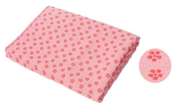 Yoga Towel, Hot Yoga Mat Towel - Sweat Absorbing Non-Slip for Hot Yoga, Pilates and Workout, 24x72 inches with Grip Dots (Pink) - color: Pink